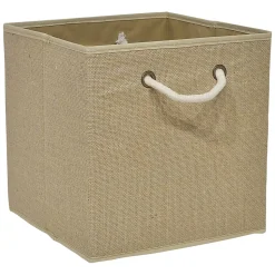 Boîte de rangement carrée en toile de jute Mixxit