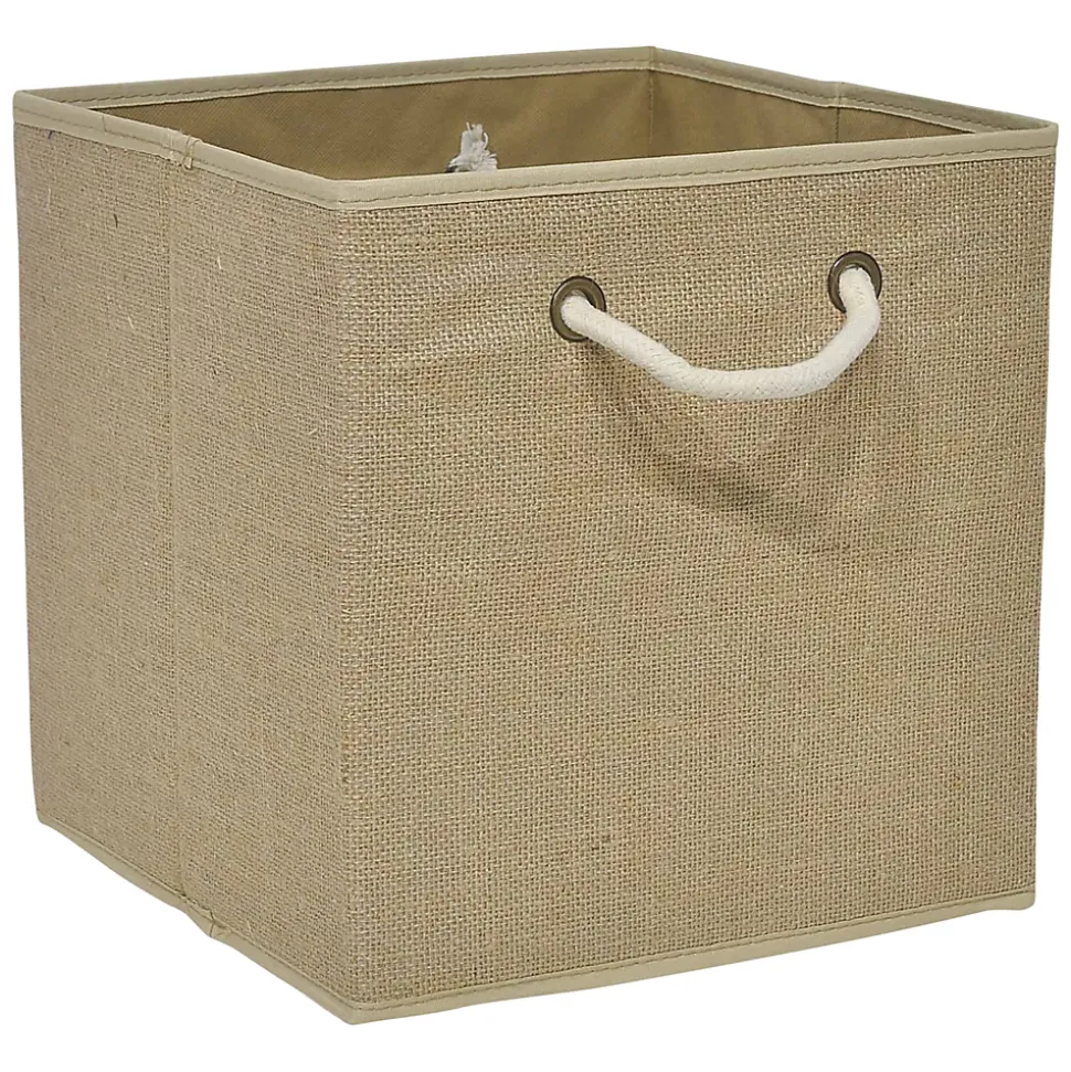 Boîte de rangement carrée en toile de jute Mixxit