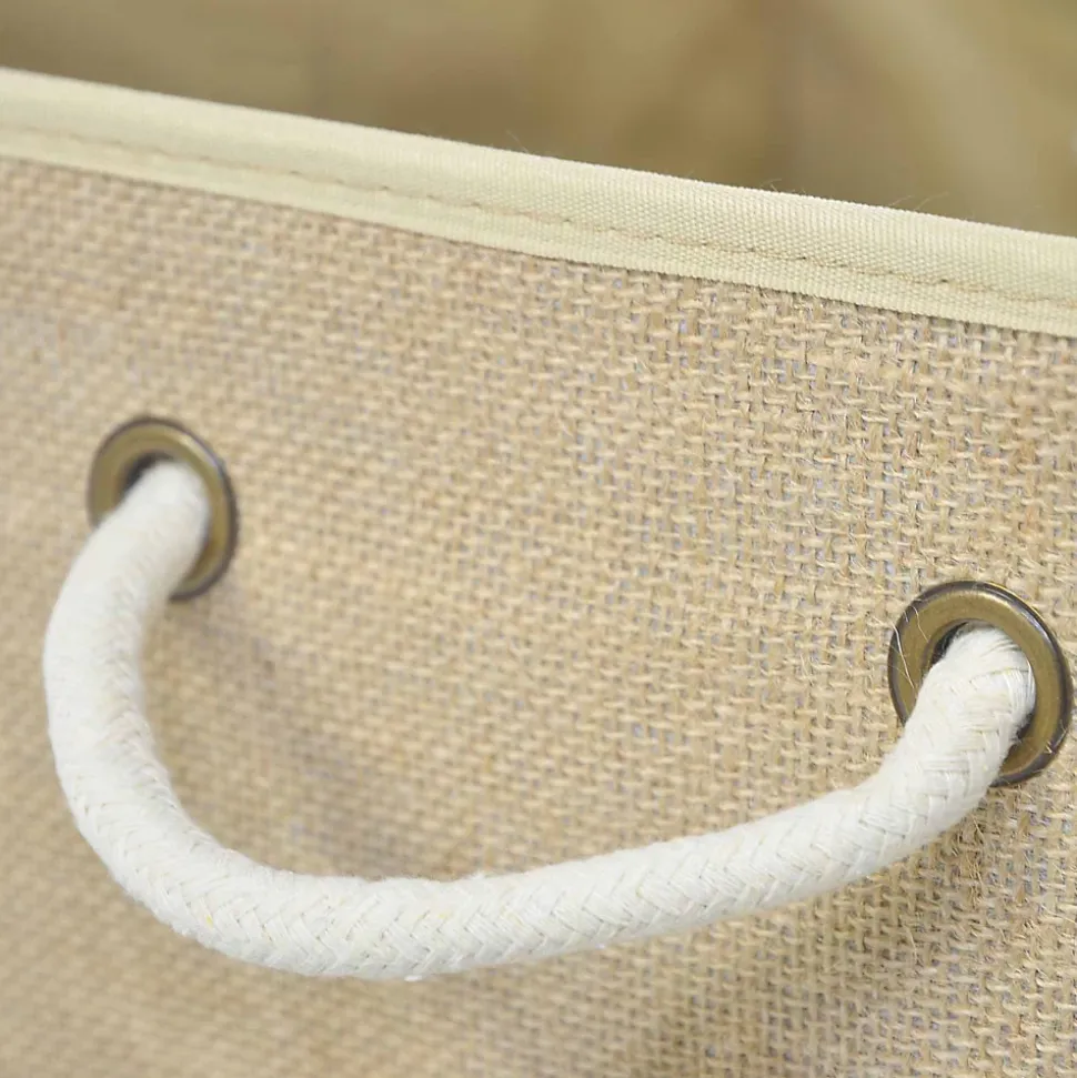 Boîte de rangement carrée en toile de jute Mixxit