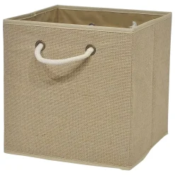 Boîte de rangement carrée en toile de jute Mixxit