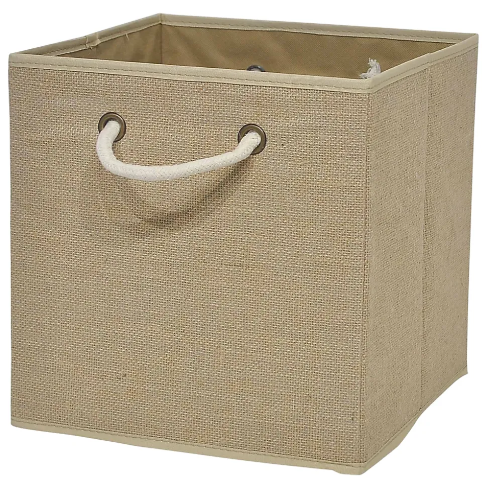 Boîte de rangement carrée en toile de jute Mixxit
