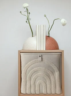 Boîte de rangement carrée en textile Mixxit motif arc en ciel