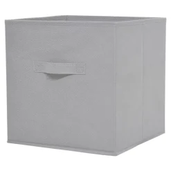 Boîte de rangement carrée en textile Mixxit coloris gris clair