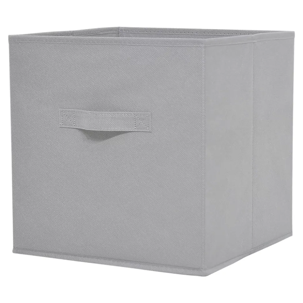 Boîte de rangement carrée en textile Mixxit coloris gris clair