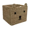 Boîte de rangement carrée en jonc de mer motif ourson Mixxit