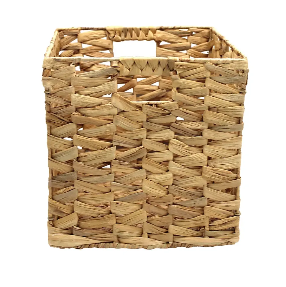 Boîte de rangement carrée en jacinthe d'eau tressé motif épais Mixxit