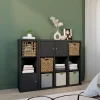 Boîte de rangement carrée en polycoton avec cadre Mixxit blanc