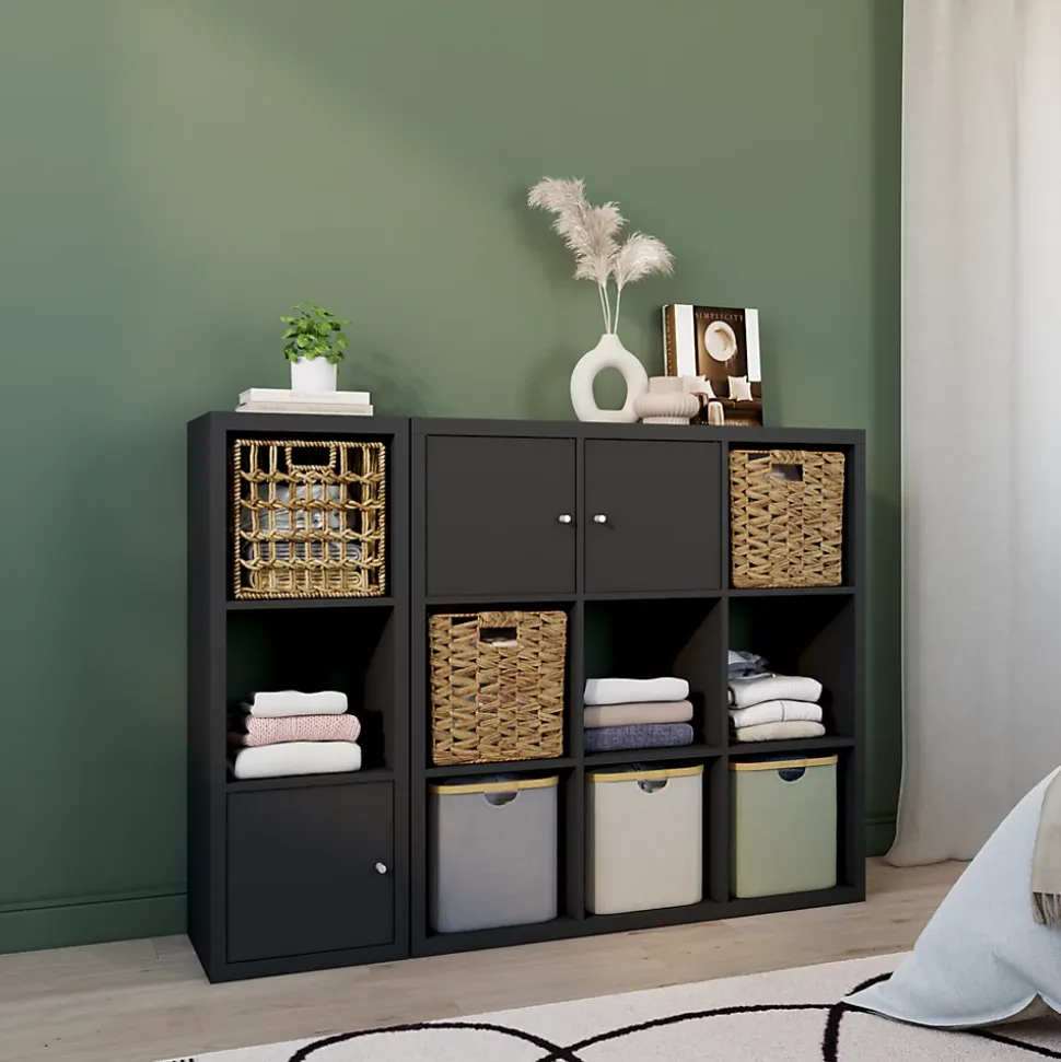 Boîte de rangement carrée en polycoton avec cadre Mixxit blanc