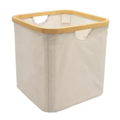 Boîte de rangement carrée en polycoton avec cadre Mixxit blanc