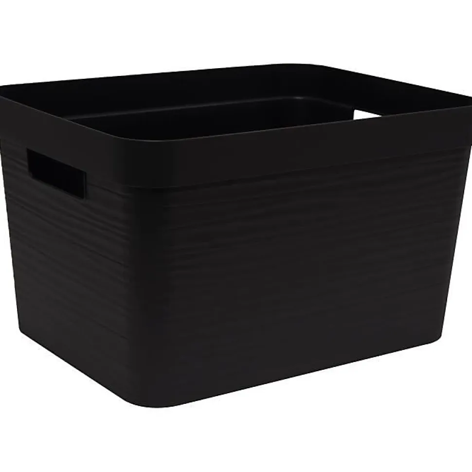 Boîte de rangement Décor Stone 30 L - Noir - 43 x 33 x 25,7 cm - EDA PLASTIQUE