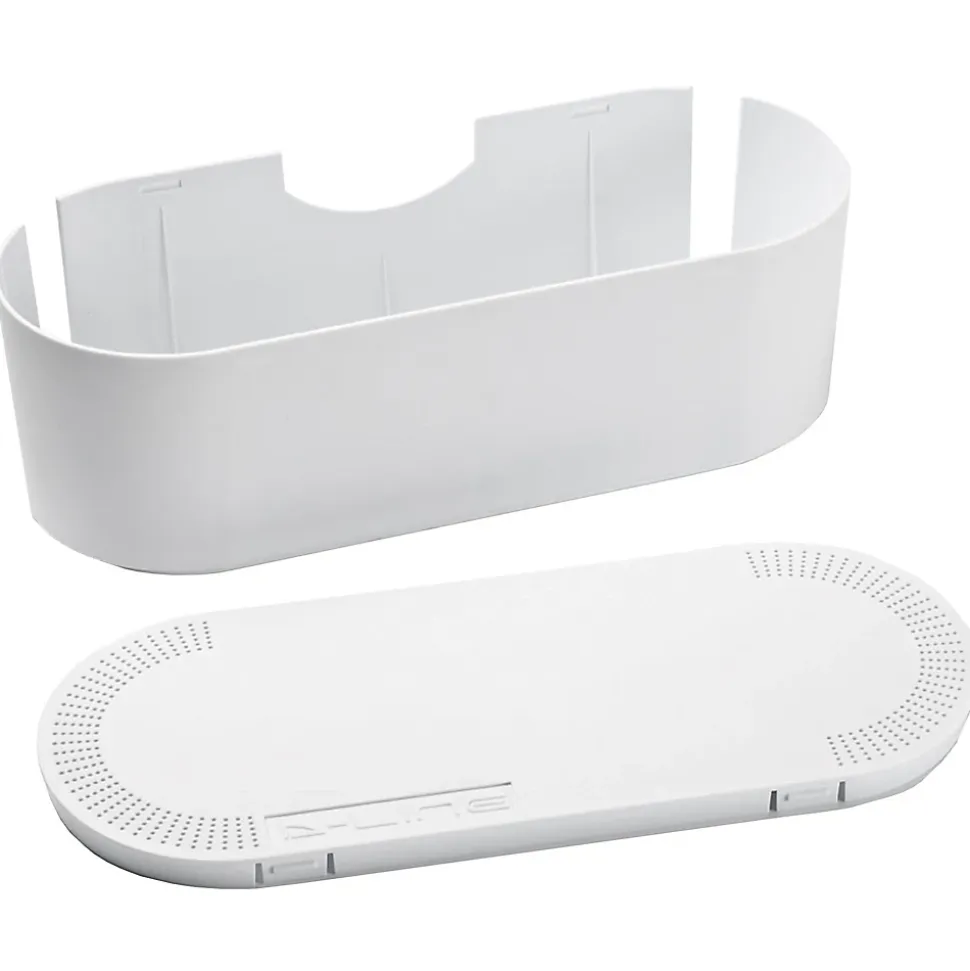 Boîte de rangement de câbles blanc D-Line L. 415 x l. 165 mm, bloc 6 prises