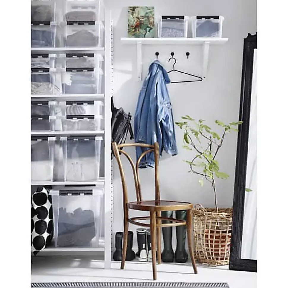Boîte de rangement empilable 46 litres - Clips Blancs