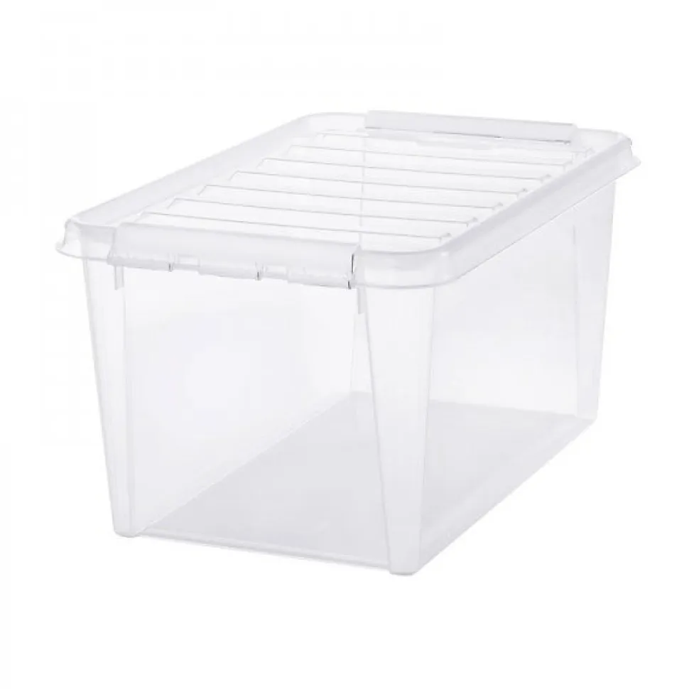Boîte de rangement empilable 46 litres - Clips Blancs