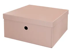 Boîte de rangement en carton rectangulaire rose