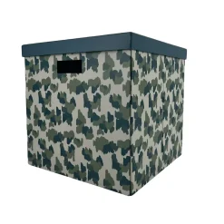Boîte de rangement en carton avec couvercle Norasia motif camouflage