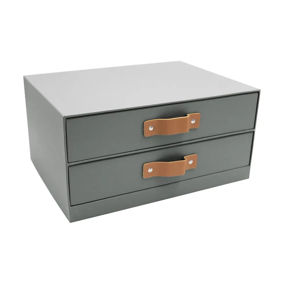 Boîte de rangement en carton vice-versa 2 tiroirs gris