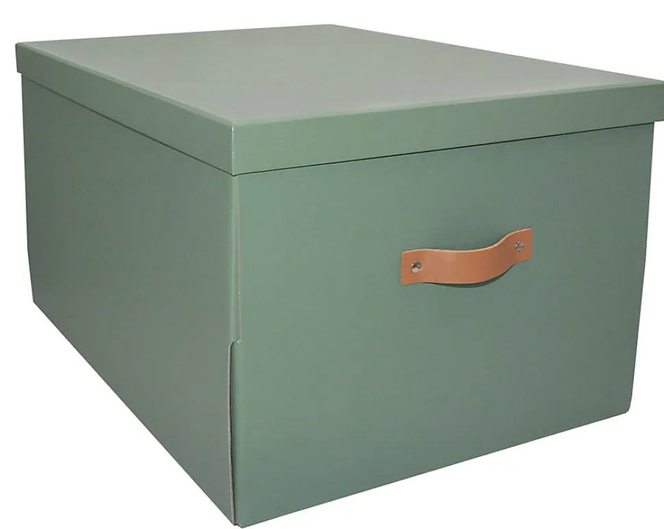 Boîte de rangement en carton avec couvercle vert