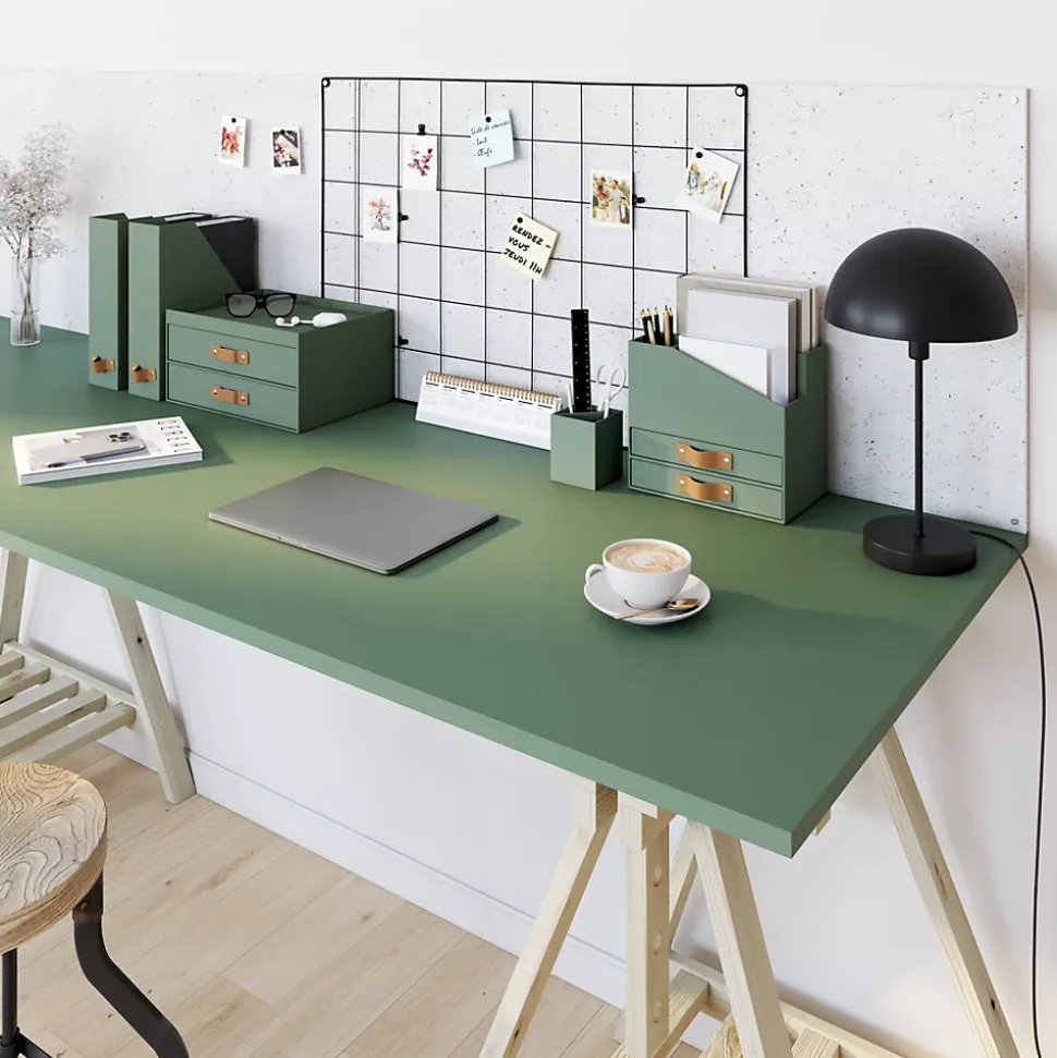 Boîte de rangement en carton vice-versa 2 tiroirs vert
