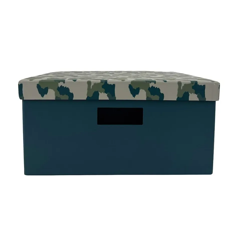 Boîte de rangement en carton Norasia avec couvercle motif camouflage