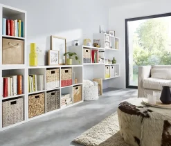 Boîte de rangement en fibre naturelle Mixxit coloris jaune