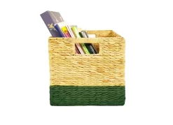 Boîte de rangement en fibre naturelle Mixxit coloris vert