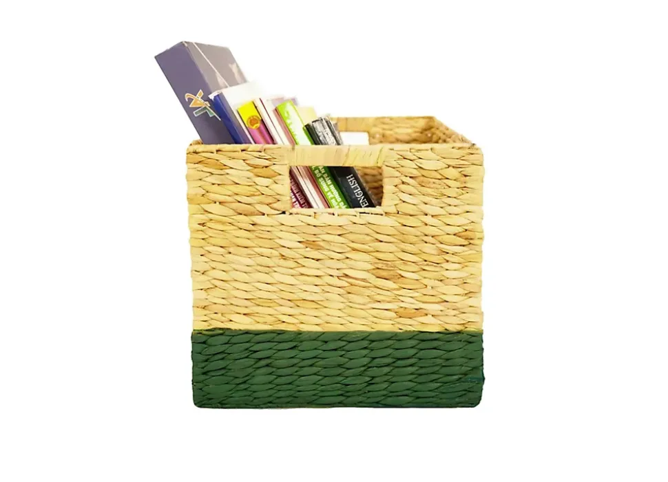 Boîte de rangement en fibre naturelle Mixxit coloris vert
