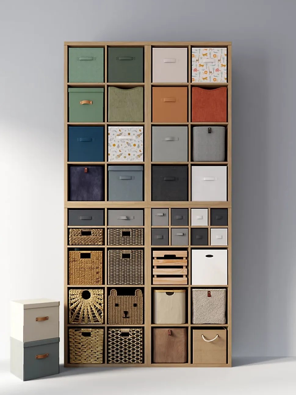 Boîte de rangement en fibre naturelle Mixxit coloris beige