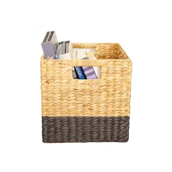 Boîte de rangement en fibre naturelle Mixxit coloris gris foncé