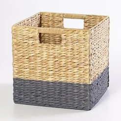 Boîte de rangement en fibre naturelle Mixxit coloris gris