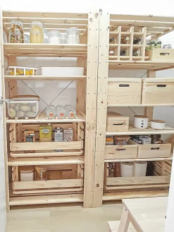 Boîte de rangement en pin massif avec couvercle 23x40x30cm