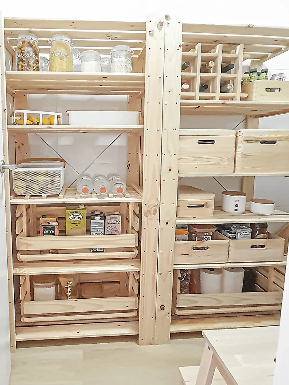 Boîte de rangement en pin massif avec couvercle 23x40x30cm