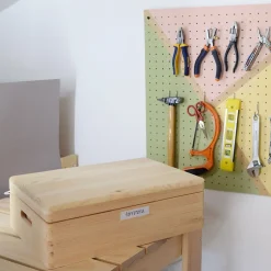 Boîte de rangement en pin massif avec couvercle 23x40x30cm