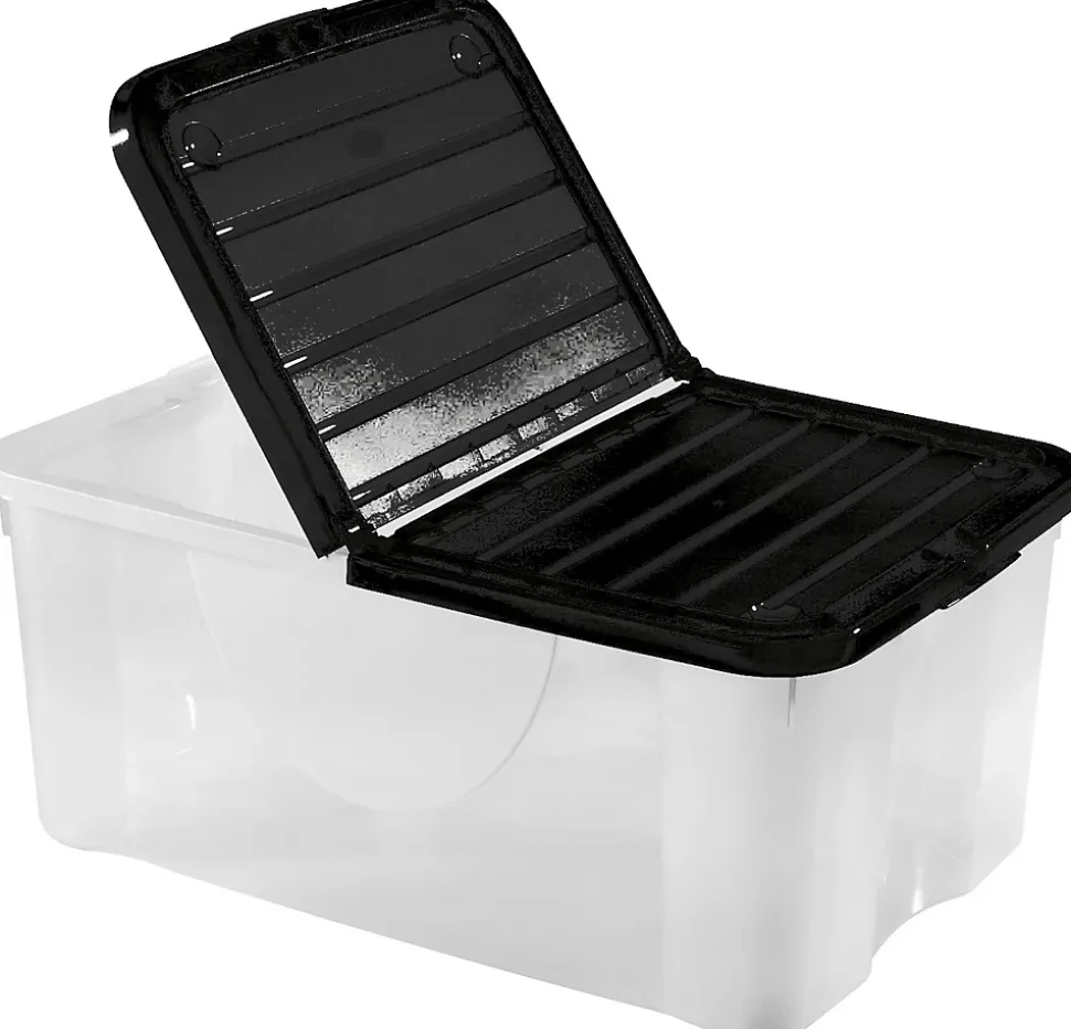 Boîte de rangement en plastique transparent 41,5 L vendue par 3 pièces