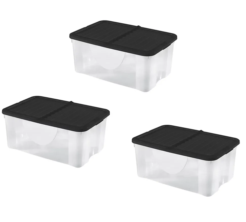 Boîte de rangement en plastique transparent 41,5 L vendue par 3 pièces