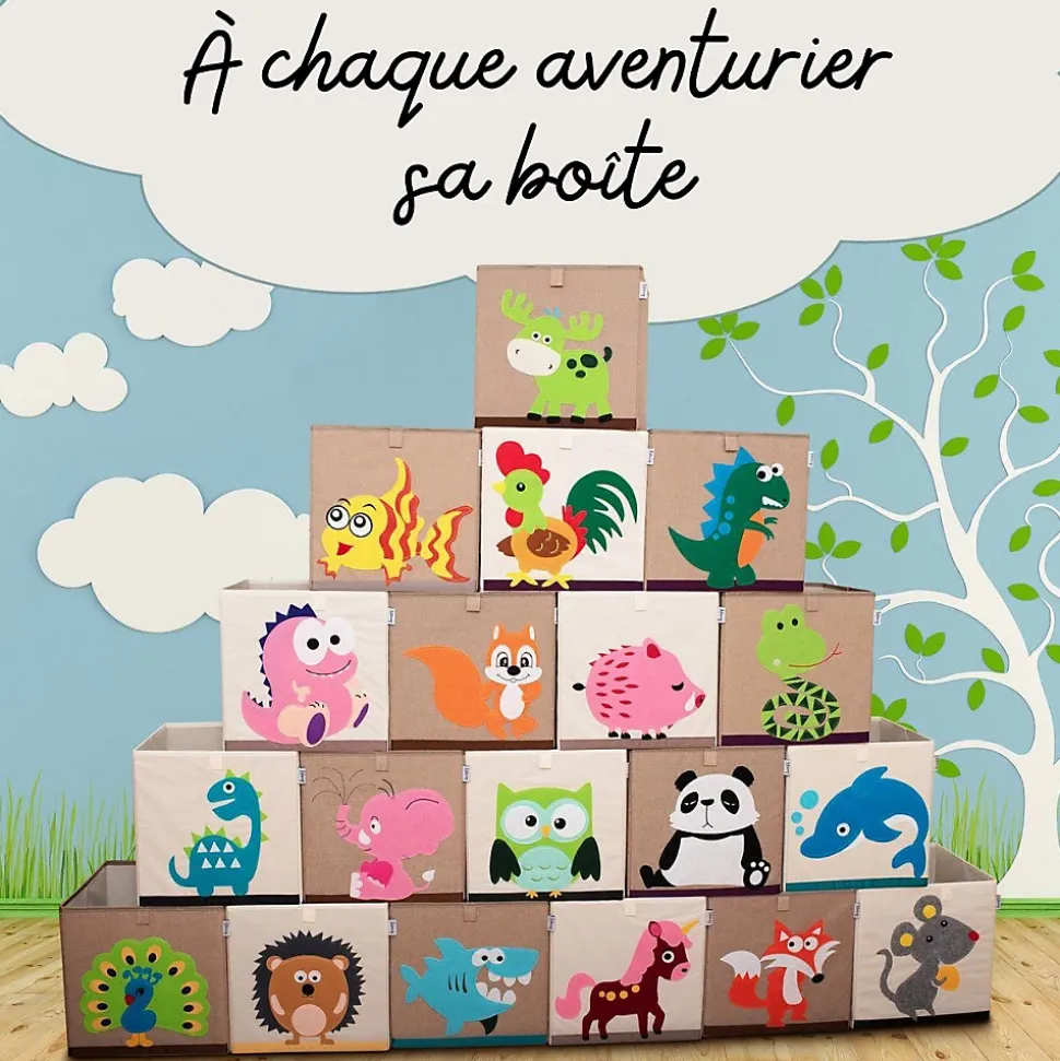 Boîte de rangement en tissu pour enfant "écureuil", compatible Ikea Kallax Lifeney