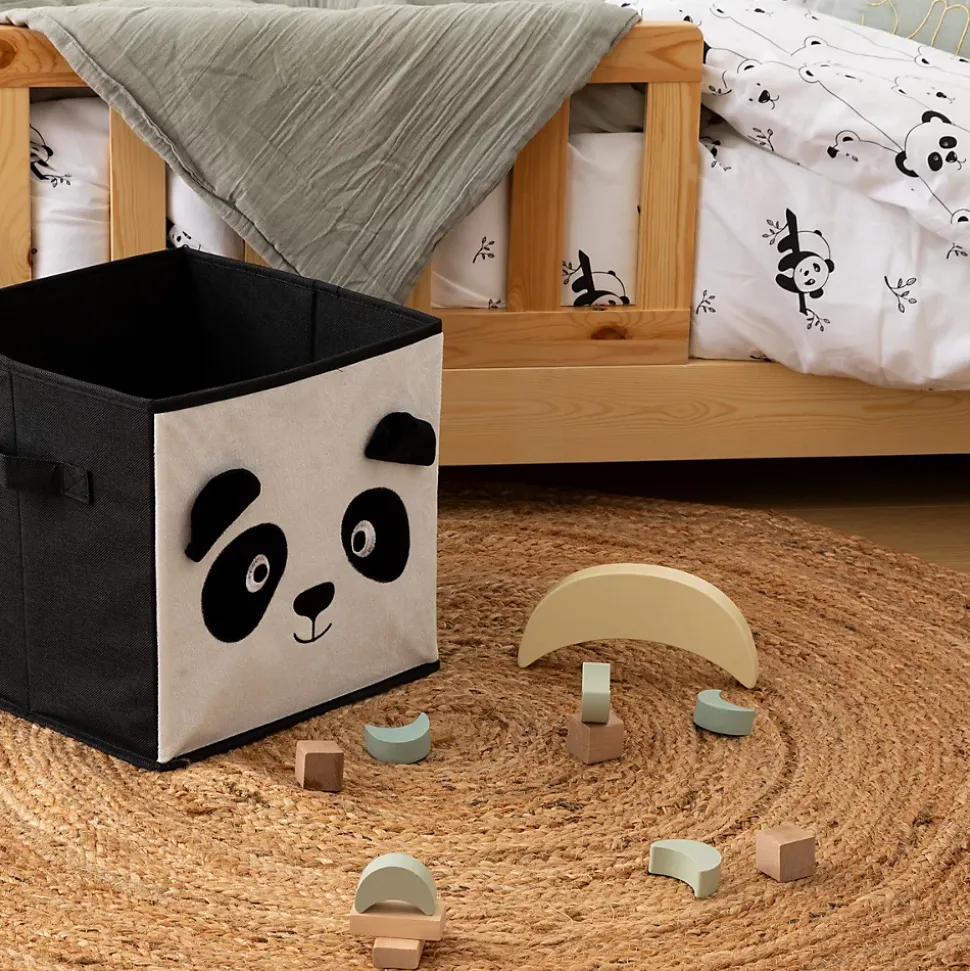 Boîte de rangement enfant panda Joey noir & blanc 29x29cm - Atmosphera