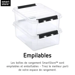 Boîte de rangement 25L empilable SmartStore Classic Orthex 16 P. 40 cm transparent