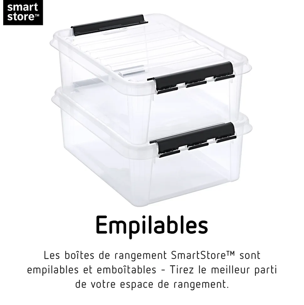 Boîte de rangement 21L empilable SmartStore Classic Orthex 24 P. 50 cm transparent