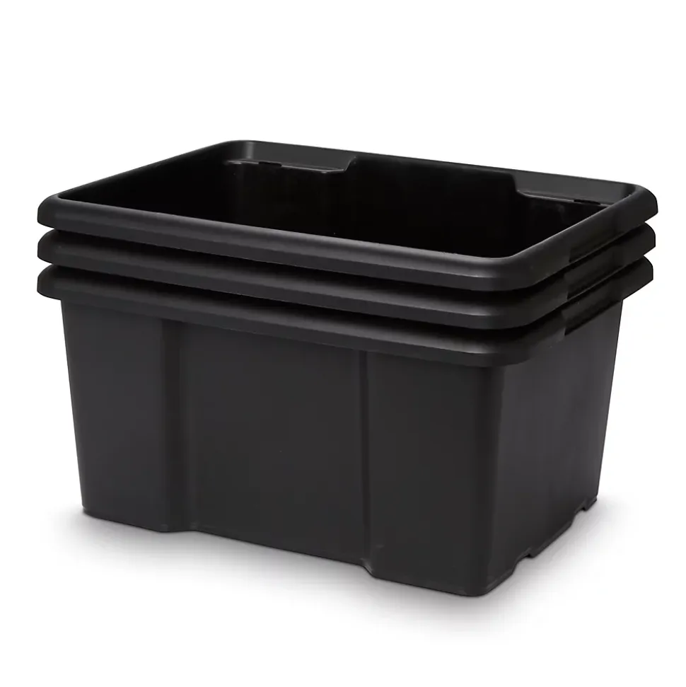 Boîte de rangement 26L Fitty H. 23 cm x L. 45,5 cm plastique noir