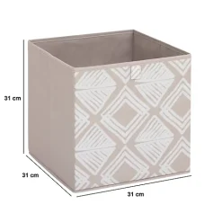 Boîte de rangement Mix 'n' Modul motif bohema 31x31cm - Beige- 5five