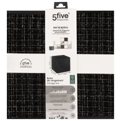 Boîte de rangement Mix 'n' Modul tweed noir 31x31cm - Noir- 5five