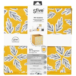Boîte de rangement Mix 'n' Modul motif folia jaune 31x31cm - Jaune- 5five