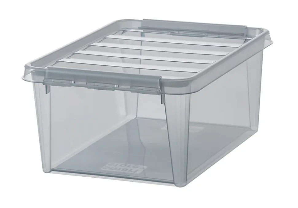 Boîte de rangement plastique 14L empilable SmartStore Colour 40 cm gris transparent