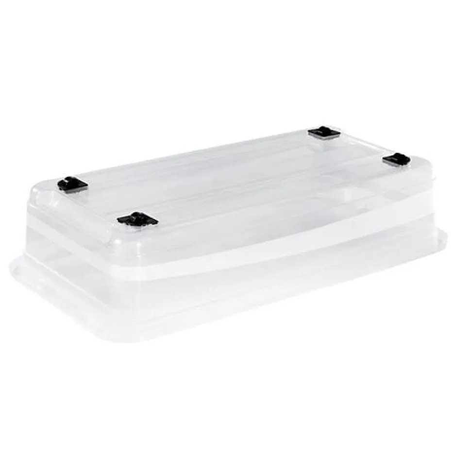 Boîte de rangement plate à roulettes 33 litres