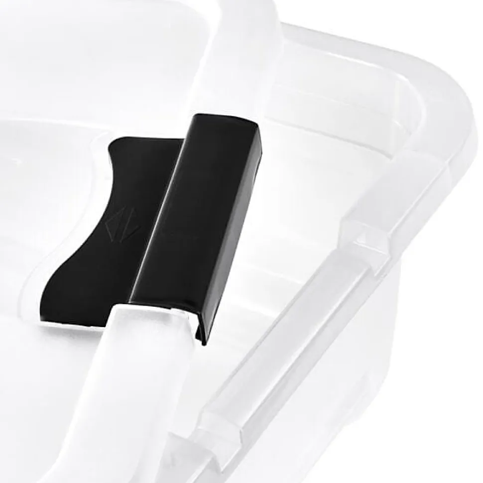 Boîte de rangement plate transparente 28 litres - Blanc