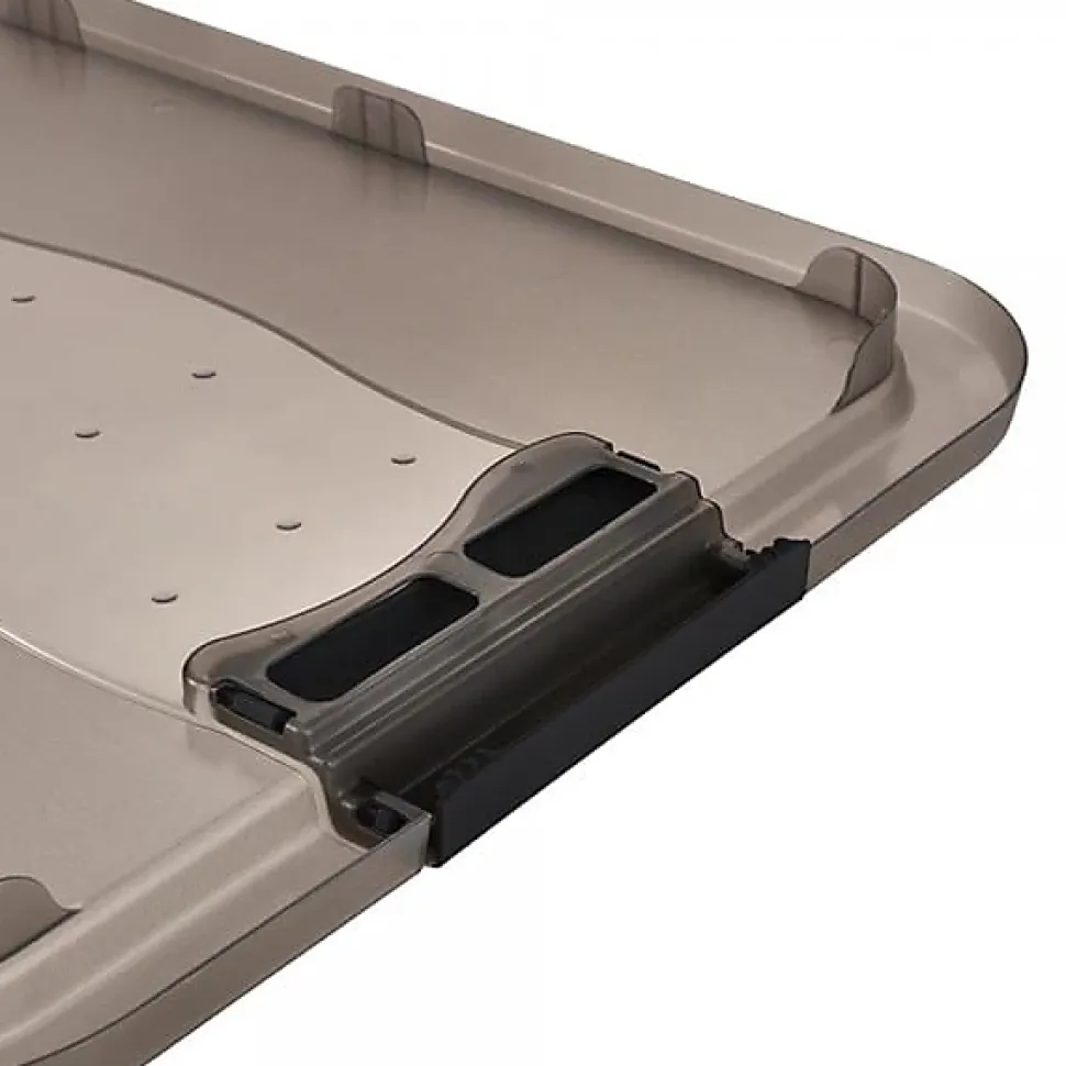 Boîte de rangement plate transparente 28 litres - Gris