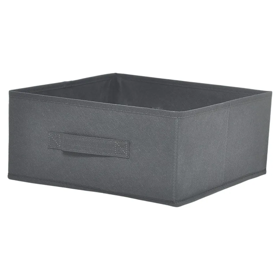 Boîte de rangement rectangulaire en textile Mixxit coloris gris foncé