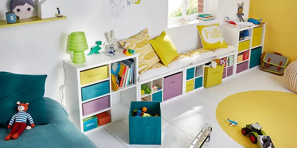 Boîte de rangement rectangulaire en flanelle Mixxit coloris gris