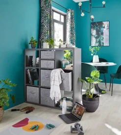 Boîte de rangement rectangulaire en feutrine Mixxit coloris gris