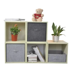 Boîte de rangement rectangulaire en feutrine Mixxit coloris gris